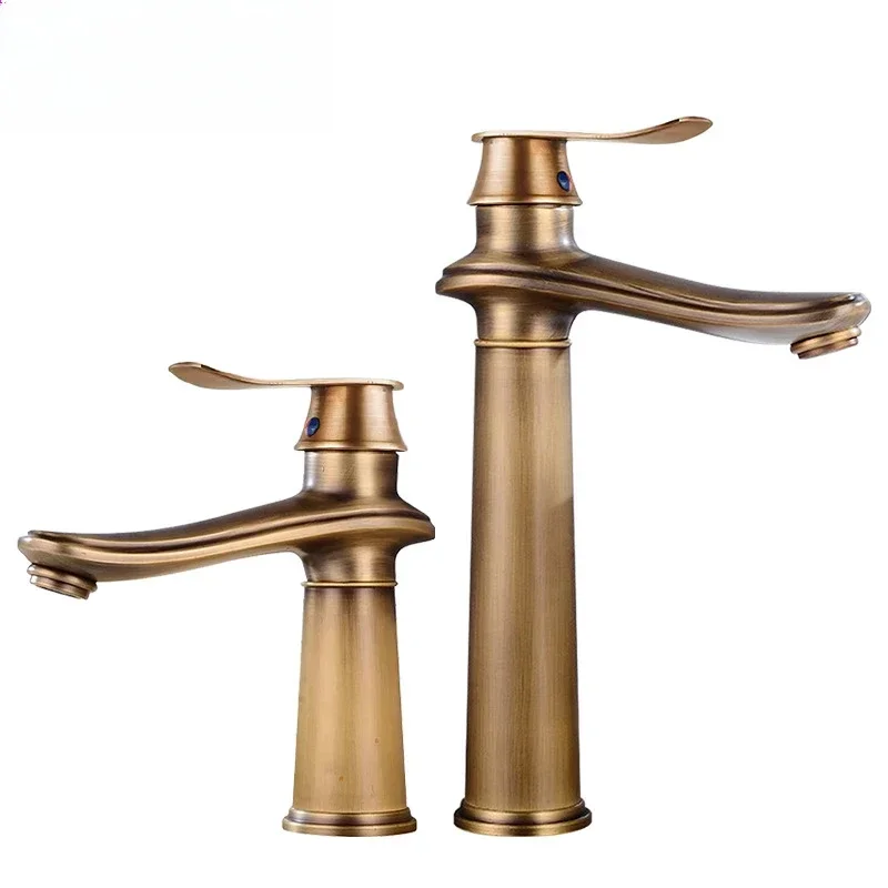 

All-copper European Antique Faucet Hot and Cold Table Basin Heightened Washbasin Bathroom Cabinet Splash-proof Faucet