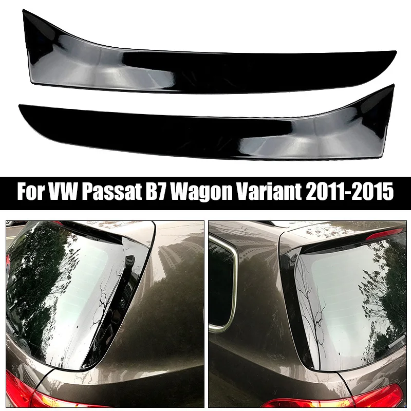 Gloss Black Rear Window Side Spoiler Wing Trim for VW Passat B7 Wagon Variant Magotan Alltrack 2011-2015 ABS Splitter