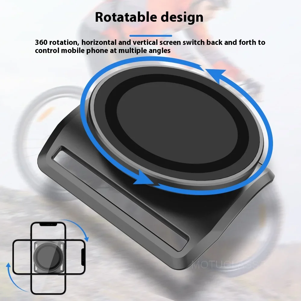 Magnetic Rotatable Arm Strap Stand Phone Holder for Cycling Running Delivery Riders Outdoor Sports Hands-Free Mount