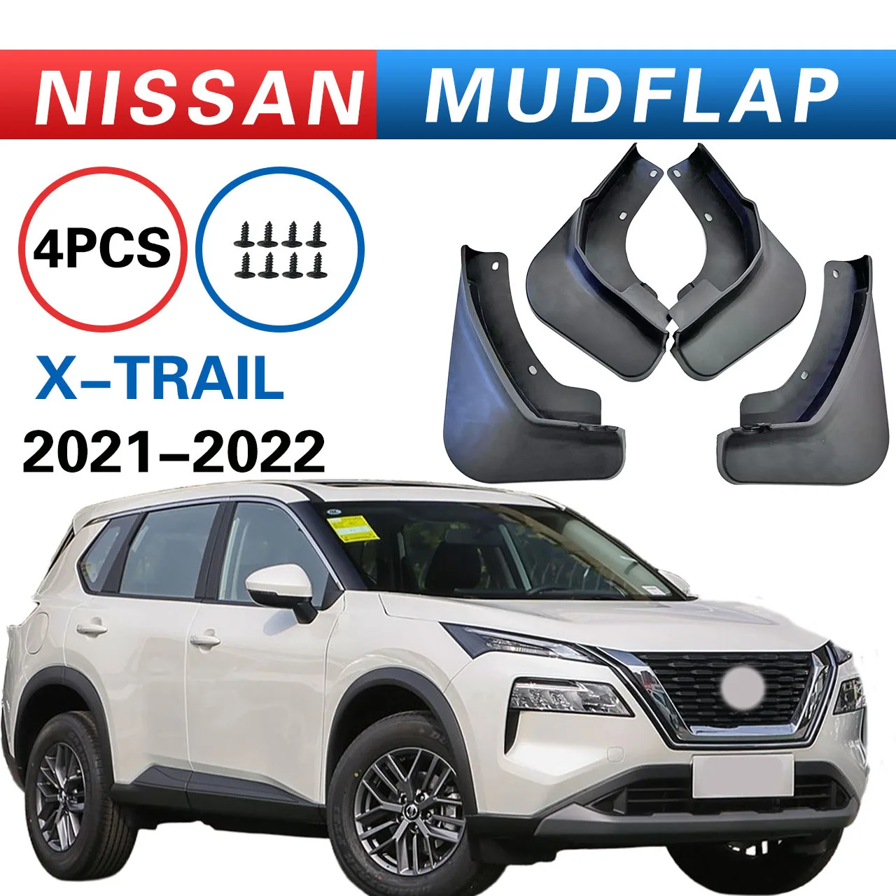 For 2021-22NISSAN Rogue X-Trail mudguard, Splash proof mudguard, front and rear wheel fender