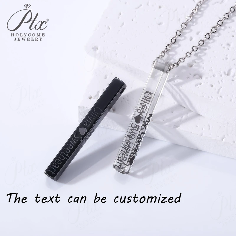 

Cube Pendant Necklace Moissanite Diamond White&Black 925 Sterling Silver Jewelry for Woman Men Text Customized High Quality