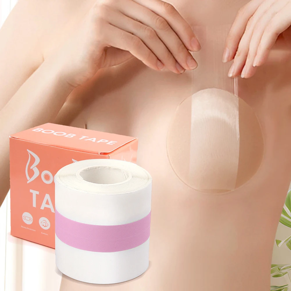 Boob Tape Adhesive Invisible Bra with 10 Nipple Covers Breast Lifting Tape Waterproof Strapless Pad Sticker for Large Breasts