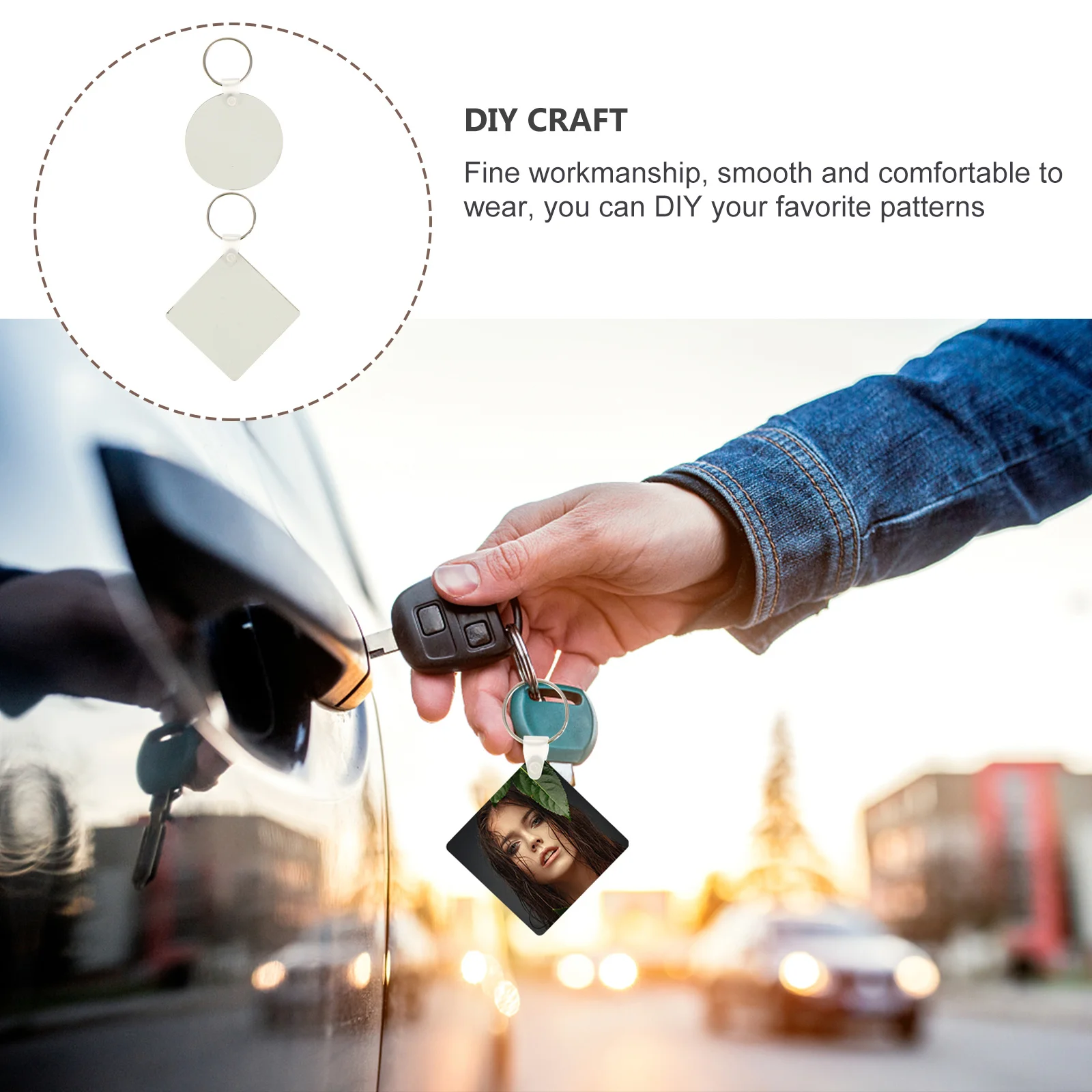 

24pcs Heat Transfer Keychain Blanks Lightweight Durable Diy Pendant For Bag Phone Decoration Sublimation Accessories