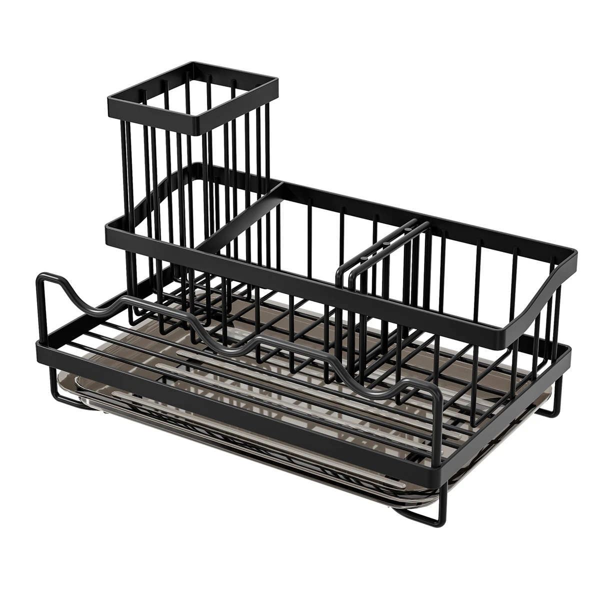 

Держатель кухонной губки со сливной полкой, дозатор мыла и органайзер для щеток, предназначенный для улучшения организации зоны кухонной раковины