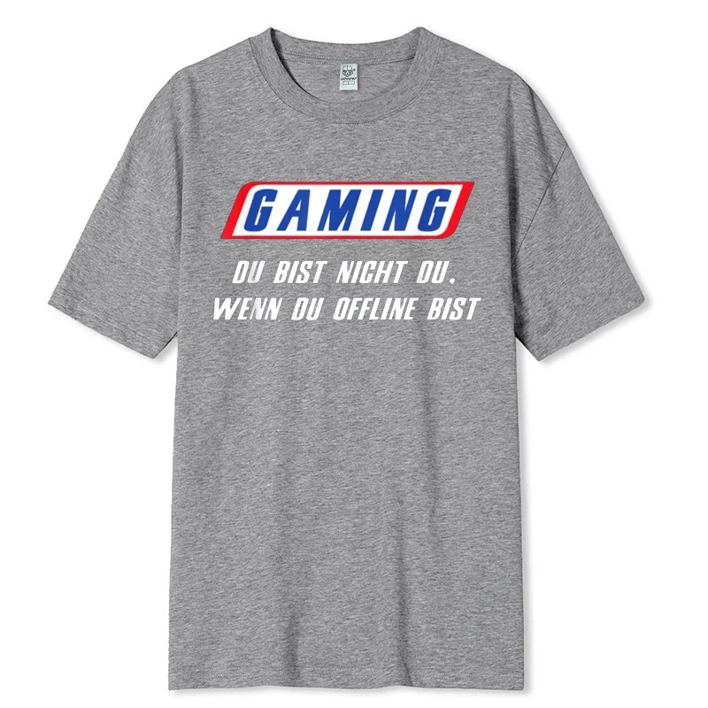 مضحك الألمانية تي شيرت الألعاب Du Bist غير دو وين دو غير متصل Bist القطن الأسود لعبة فيديو عاشق هدية فكرة بلايز الرجعية عادية