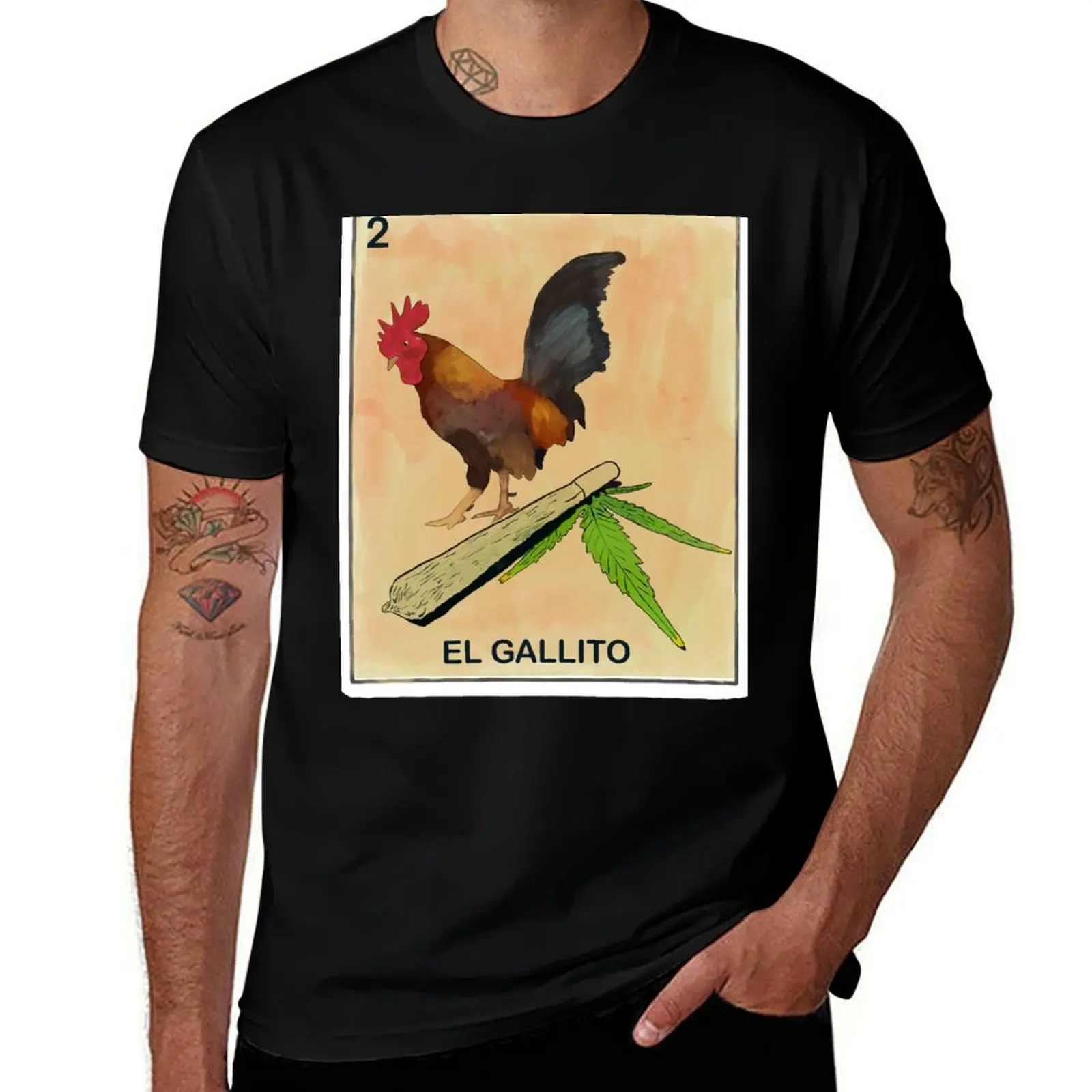 

EL Gallito Mexican Loteria T Shirt T-Shirt funny t shirts cotton man t shirt graphic shirt man luxury T-Shirt