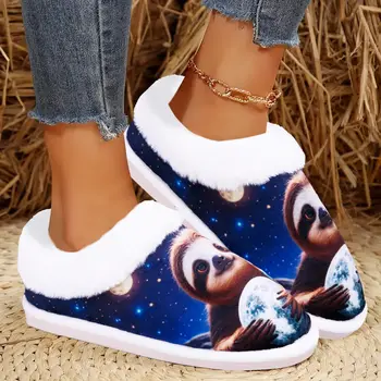 微笑流行冬季毛絨棉拖鞋,女士柔軟舒適,臥室毛絨拖鞋,仿毛皮保暖毛絨鞋,蓬鬆家居拖鞋 8 最佳銷售 女士毛絨拖鞋 - №7