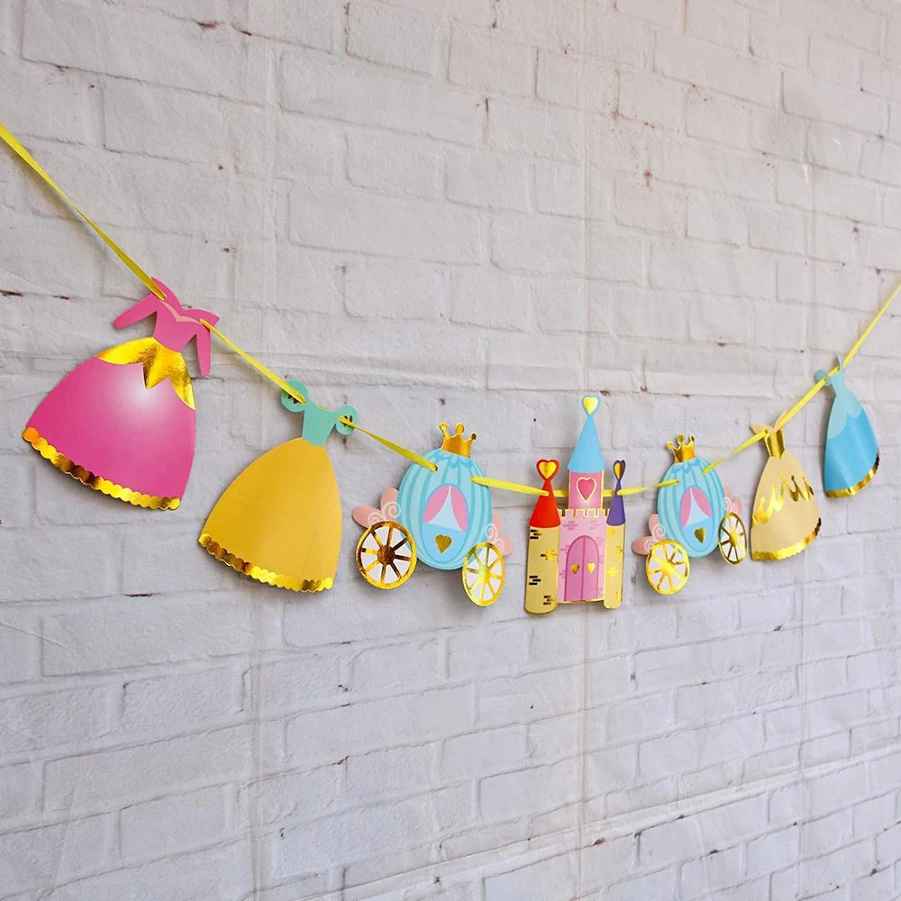 1 Set Schloss-Prinzessin-Banner - Ein Geburtstagsgeschenk geeignet für Mädchengeburtstage und als Partydekoration. – Detail 3