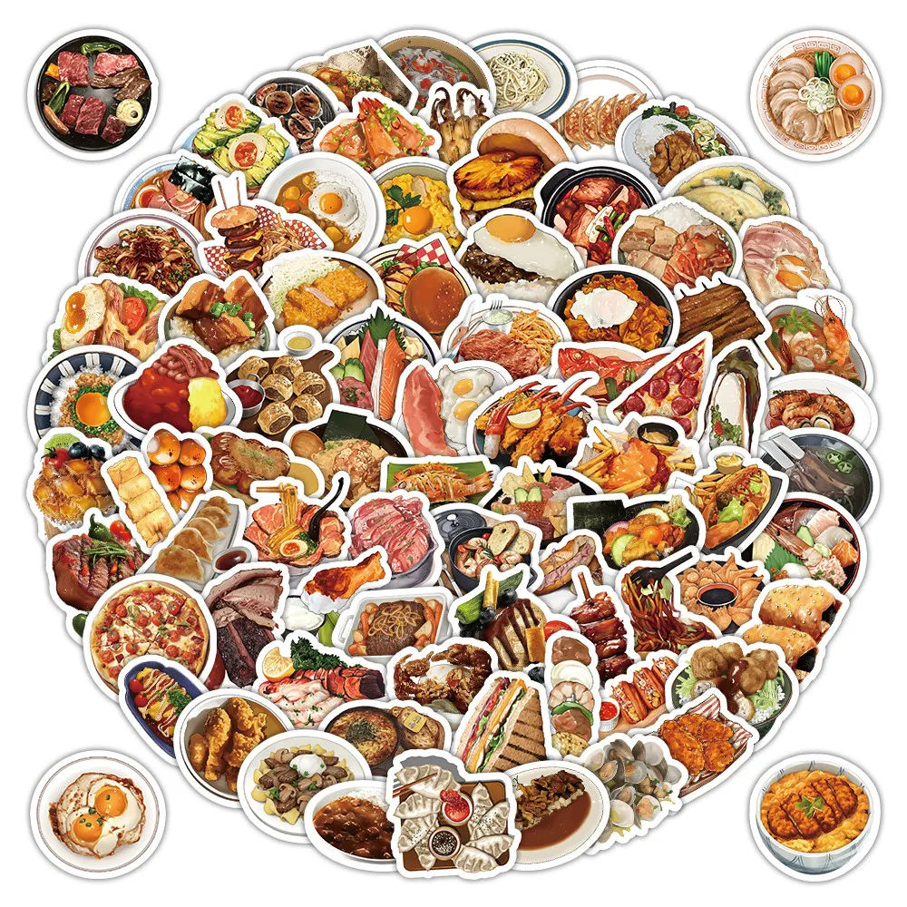 

103 Pcs Realistic Food Stickers - Vivid Decor for Journals, Water Bottles, Notebooks & DIY Crafts BulingBulingStickers Store
