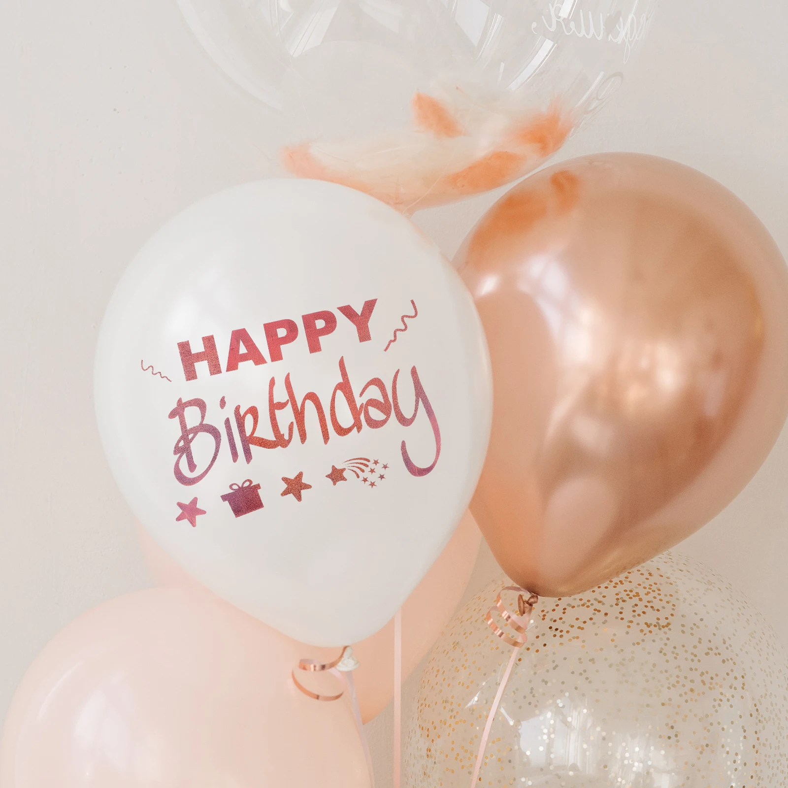 

5pcs Birthday Stickers Red Stars Balloon Wall Decor Party Supplies Kids Sticker Set Happy Birthday Theme