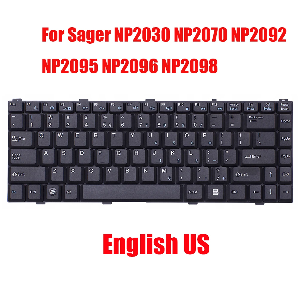 

Laptop Keyboard For Sager NP2030 NP2070 NP2092 NP2095 NP2096 NP2098 English US Black New