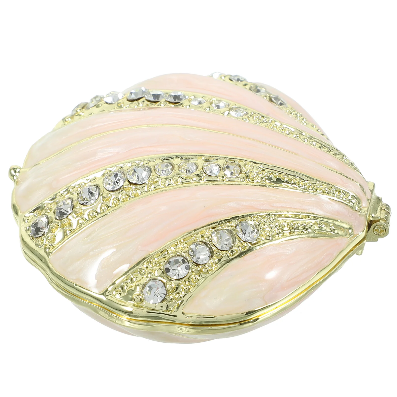 Shiny Shell Jewelry Zinc Alloy Rhinestone Surface Gift Box Bracelet Ring Necklace Earring Storage ganizer Decorative Case