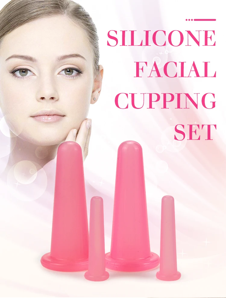 Silicone Facial Cupping Set Vacuum Massage Cup Kit for Face and Eye Anti-aging and Anti-Wrinkle Beauty Tool