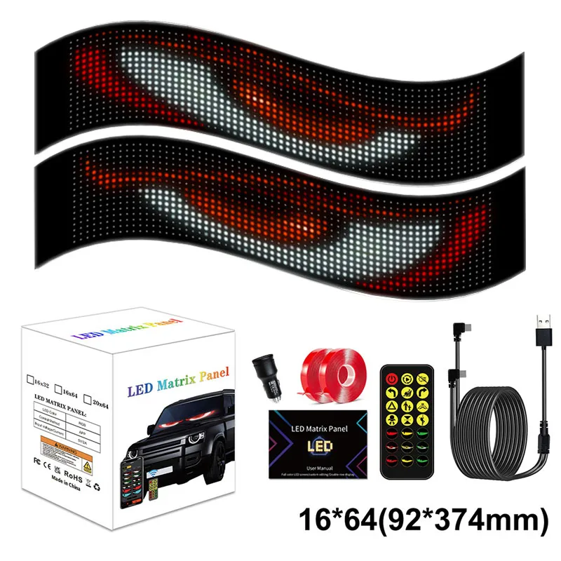

LED Matrix Pixel Panel Scrolling Bright Advertising LED Signs Display Screen Flexible USB 5V LED Car Sign Bluetooth App Control