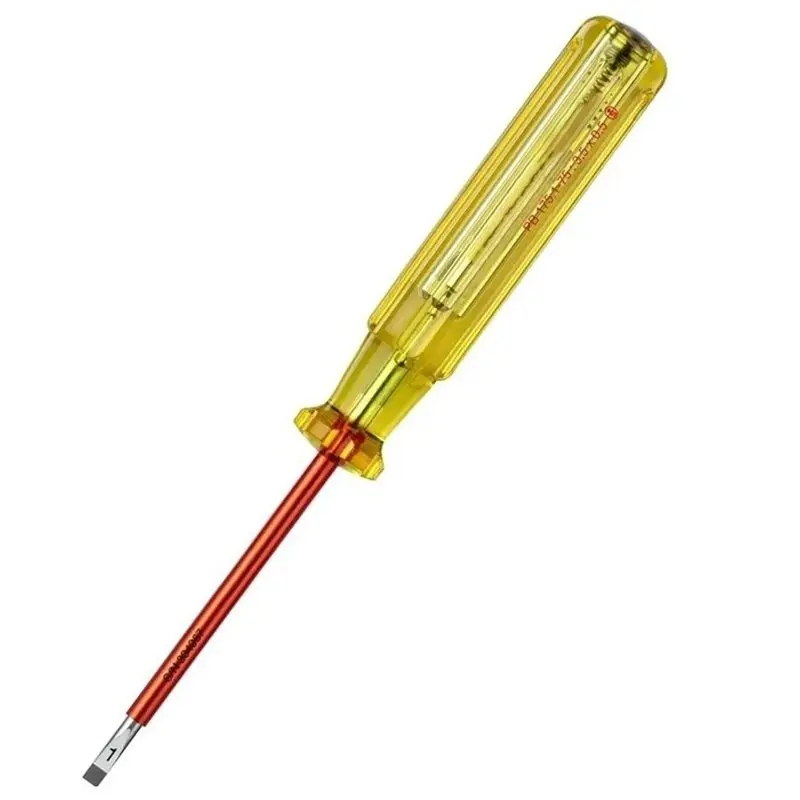 

AAAN-PB 175.1-75 LED 2-In-1 LED Voltage Tester 100-250 VAC Electricity Tester& Phase Tester Insulated Slotted Screwdriver