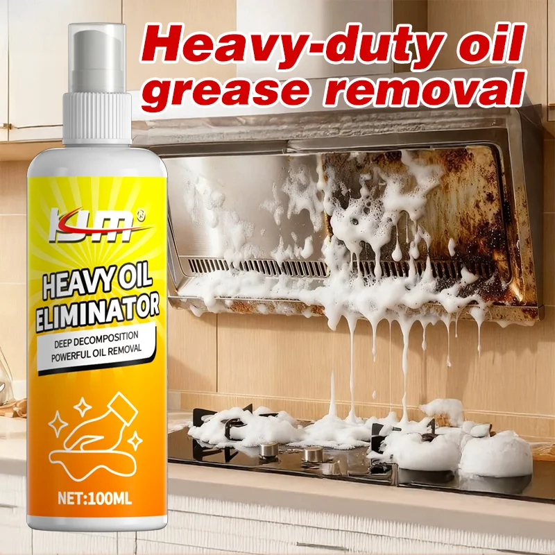 KJM 100ML Heavy Duty Kitchen Oil Cleaner Powerful Grease Elimination Spray Easy Clean up Rapidly Breaks down Stubborn Oil Stains
