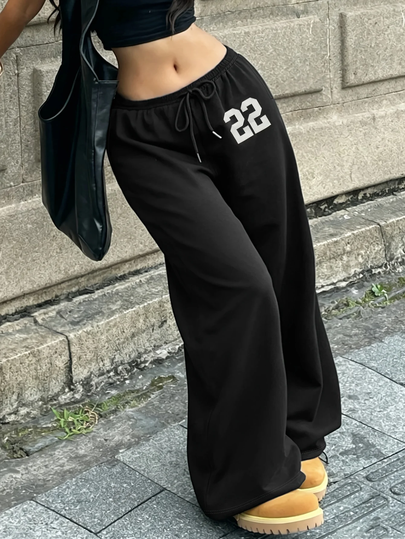 2026 NEW Vintage Street Casual Loose  Hot Style Number 22 Print Heat Transfer Easy Elegant Fall  Style Women'S Sweatpants