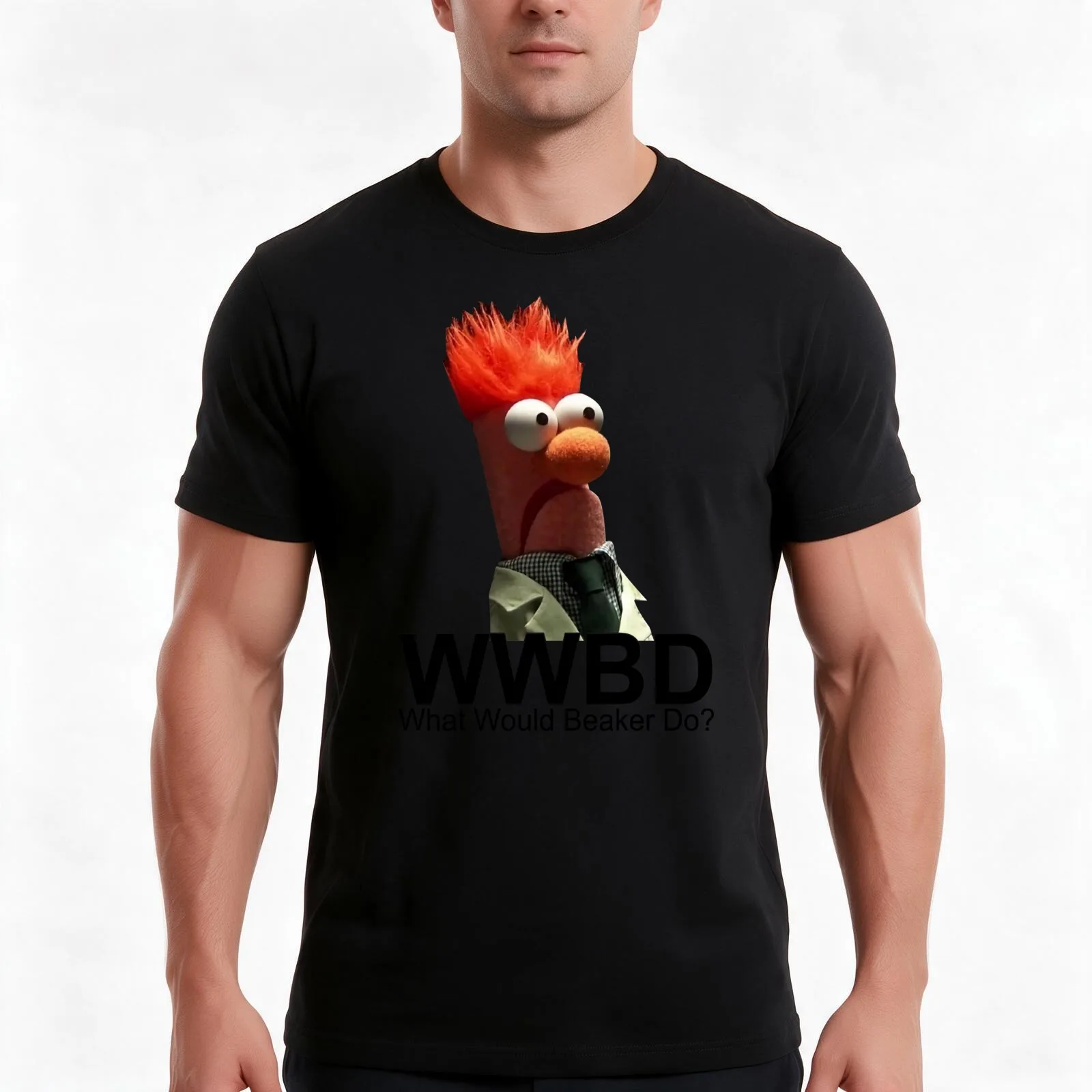 What Would Beaker Do Beaker T-Shirt, Summer Casual Cotton Tee, Oversized Streetwear Tops, Vintage Graphic Print, 100% Cotton