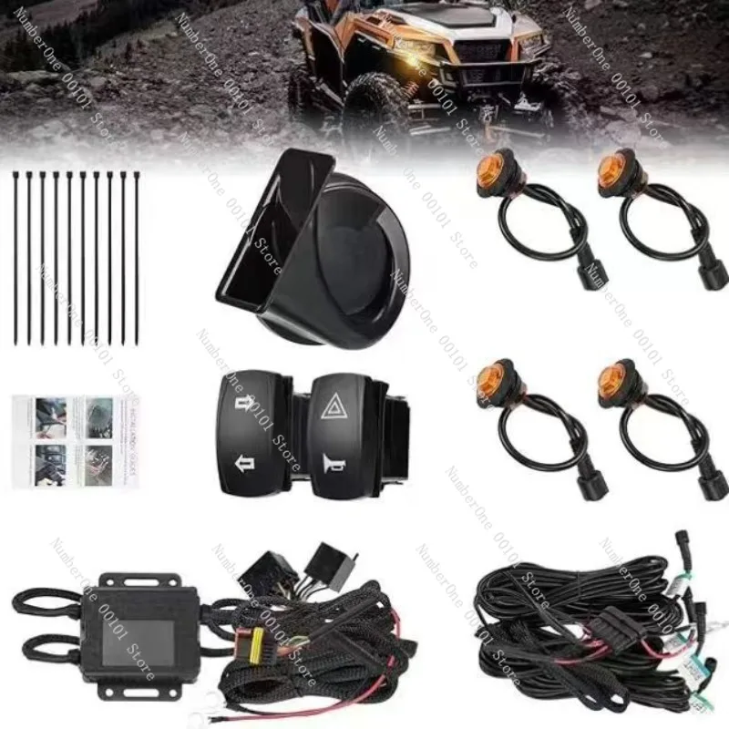 Processing Custom UTV ATV Horn Turn Signal Fixed Barrier Light Retrofit Automotive Harness Kit Marine Yacht RV