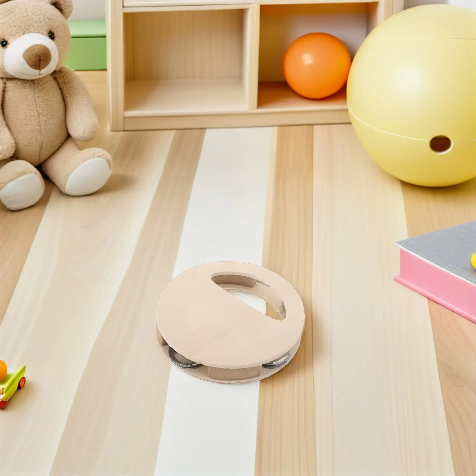 4Pcs Baby Wood Rattle Drum Kit Natural Unpainted DIY Craft for Toddlers Artistic Expression Fine Motor Skill Building Infant