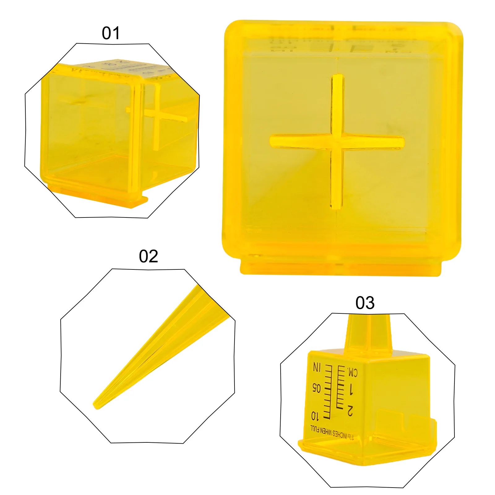 Garden Water Gauge Outdoor Water Measurement Lawn Care Bright Yellow Color Clear Plastic Housing Large Digital Print