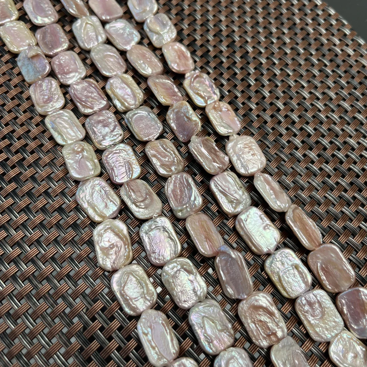 

12x15mmAAA Natural Freshwater Purple Square Baroque Pearl Bead Jewelry Make Gift DIY Necklace Bracelet Accessories Wedding Women