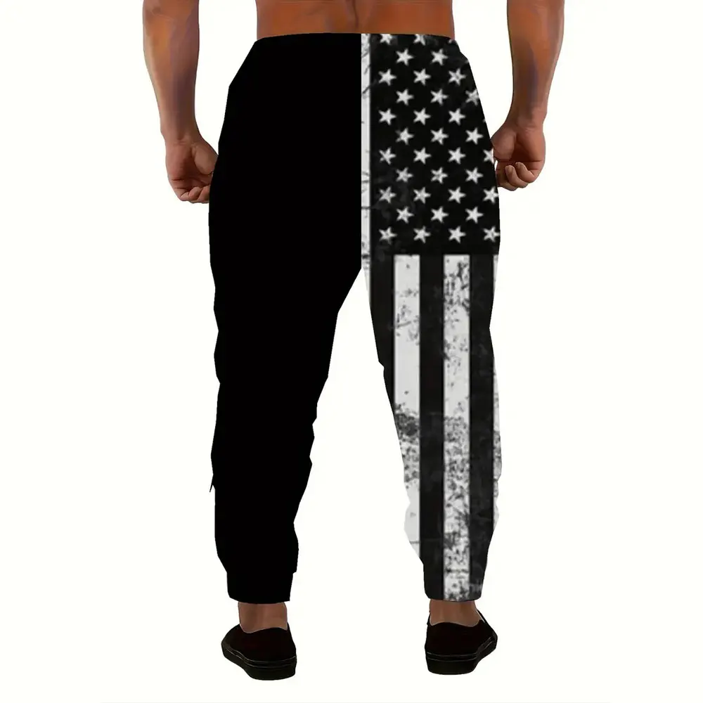 Winter New Thick Warm Pants Men Loose Casual Pocket Drawstring Sports Sweatpants Fashion Five-pointed Star Printed Sweatpants