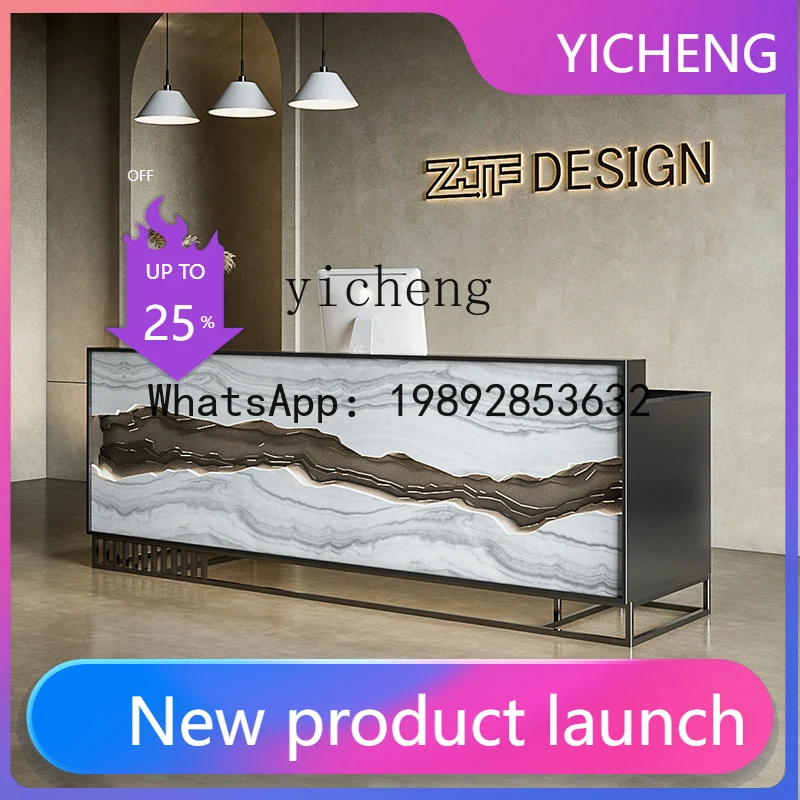 

BGZ7 Reception Desk High-end Welcome Desk Imitation Marble Shop checkout page