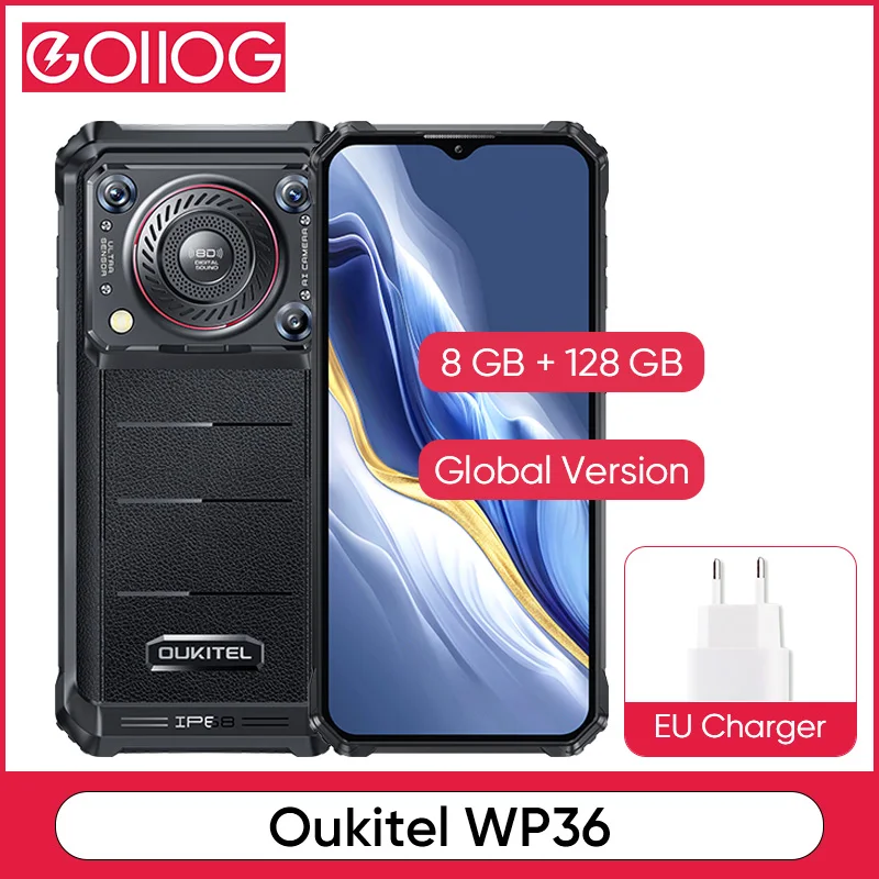 

Oukitel WP36 NFC Smartphone Global Version 10000mAh Messive Battery 13MP Dual Camera 6.52" IPS HD+ Display MediaTek MT8788