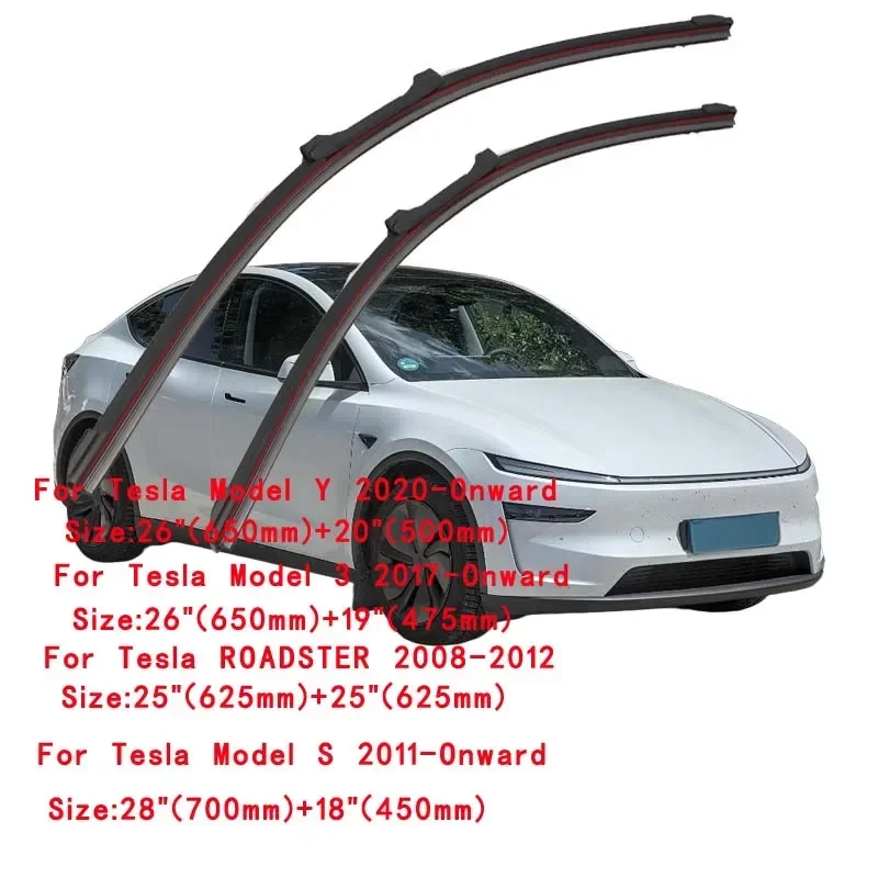 For TESLA Model 3 Y S ROADSTER 2008-2012 Car Windshield Wiper Blade Front Windscreen Brushes Washer Window Cleaning Replacement