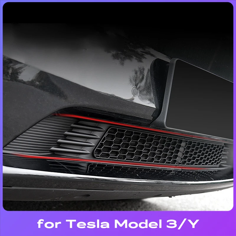 

For Tesla Model Y Car Lower Bumper Anti Insect Net Anti Dust Proof Inner Vent Grille Cover Insect-proof Front Cover Inlet