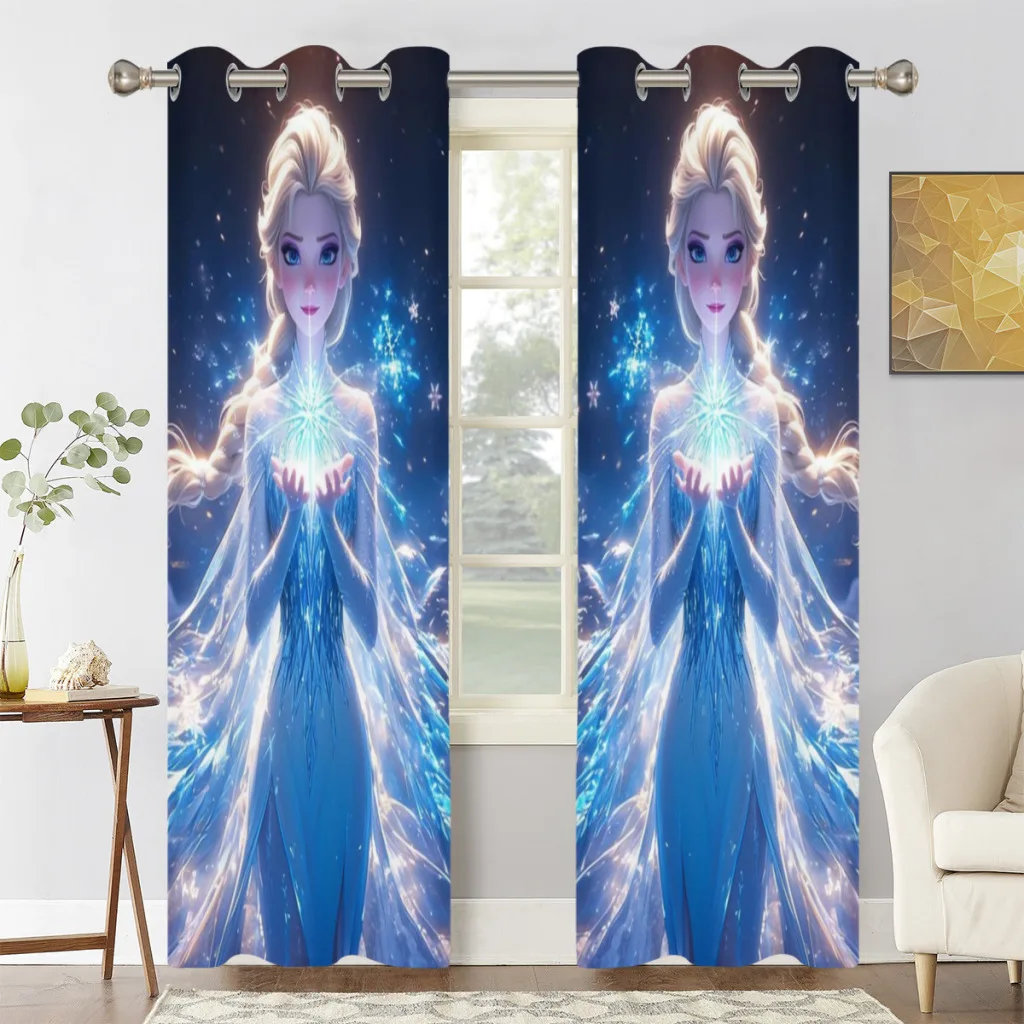 Frozen Disney Elsa Blackout Curtains  for Bedroom Thermal Window Treatment Curtain 2 PC 