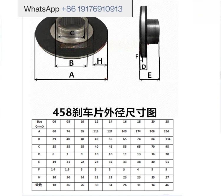 BFK 458  06E  08  10    12     14   18   20  25   30 Rotary Brake Pads Wear Resistant Motor Brake Discs