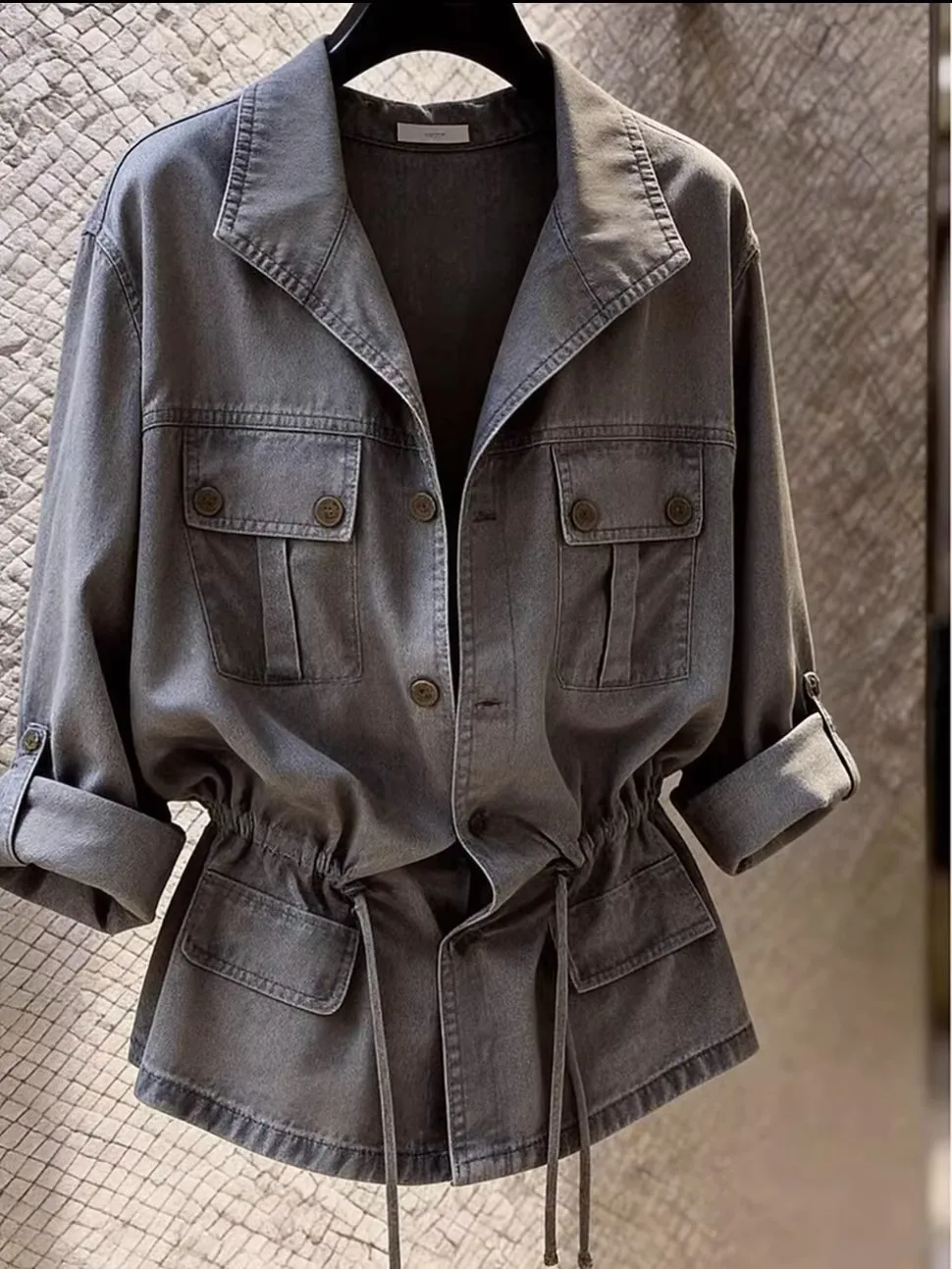 Elegant Casual Unique Beautiful Women's Jacket High-End Spring Summer New Design Retro Top Korean Style Long Sleeve Button Cl...