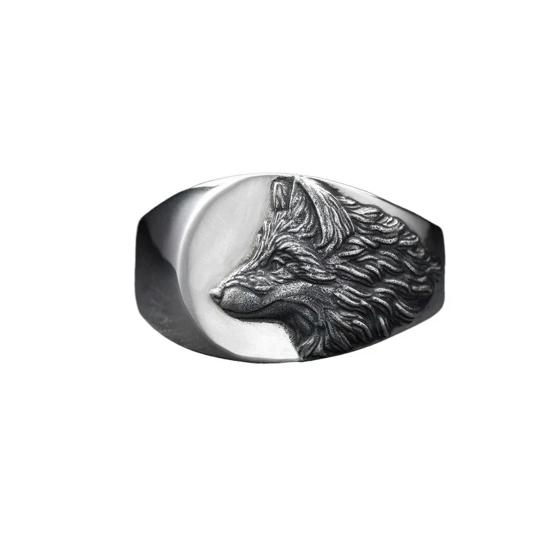 Cross-border sales accessories Europe and the United States retro overbearing Wolf fashion ring