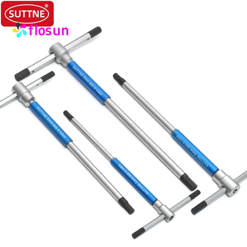 1 قطعة SUTTNE S2 مجموعة مفاتيح ربط سداسية-مقبض T إمبراطوري ومتري مع قضيب منزلق، تصميم تايوان مستورد، متين ومريح
