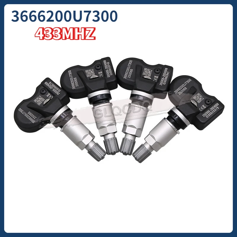 

4PCS Tire Pressure Monitor Systems 3666200U7300 433MHZ TPMS Sensor For JAC Jiayue A5 X7 SOL A5 Flower Fairy E50A X7 X8 iC5