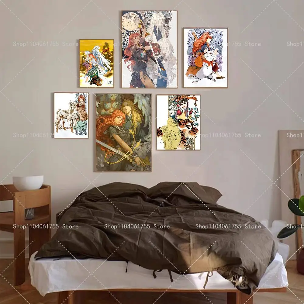 The Twelve Kingdoms Anime Poster Self-adhesive Art Waterproof Paper Sticker Coffee House Bar Room Wall Decor