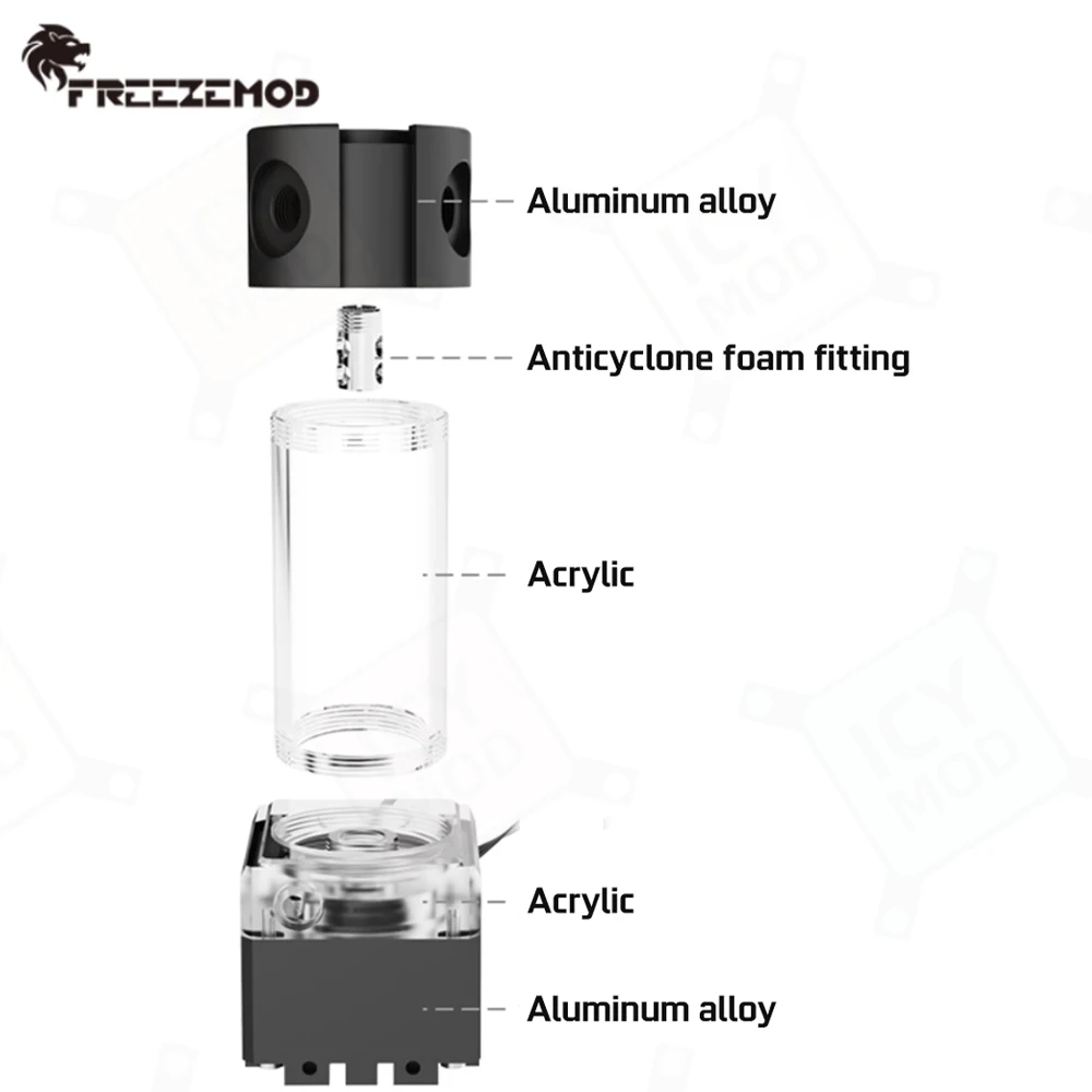FREEZEMOD AIO خزان تبريد المياه 3.5 متر رئيس 650 لتر/ساعة تدفق 143 مللي متر/193 مللي متر/243 مللي متر/293 مللي متر/343 مللي متر/393 مللي متر مضخة طرد مركزي PUB-FS6MA