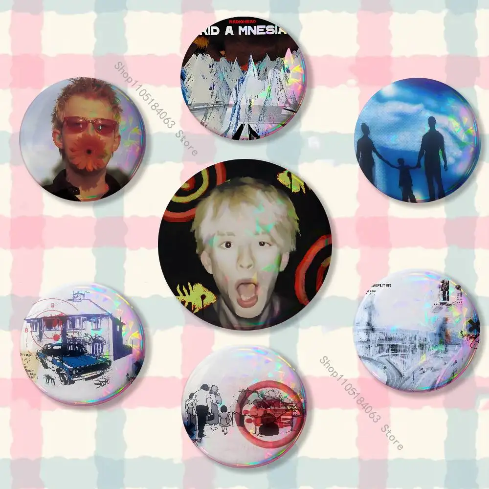 

R-Radioheads T-Thom Y-Yorkes Creative Round Badge Button Pin Bag Decor Fans Collection Friends Gift Brooch