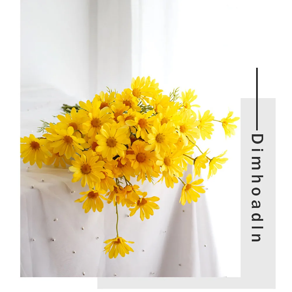 Daisy Simulation Bouquet, Chamomile Living Room Decoration, Wild Fake Dried Flowers, Small Fresh Lotus Ornaments, Silk Flowers