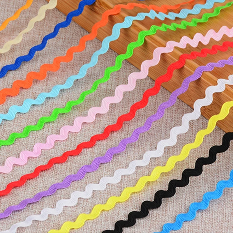 15Yards/Lot 6mm nastro di Terylene multicolore Ric Rac Zig Zag nastro di pizzo per Patchwork Craft decorazione natalizia di nozze