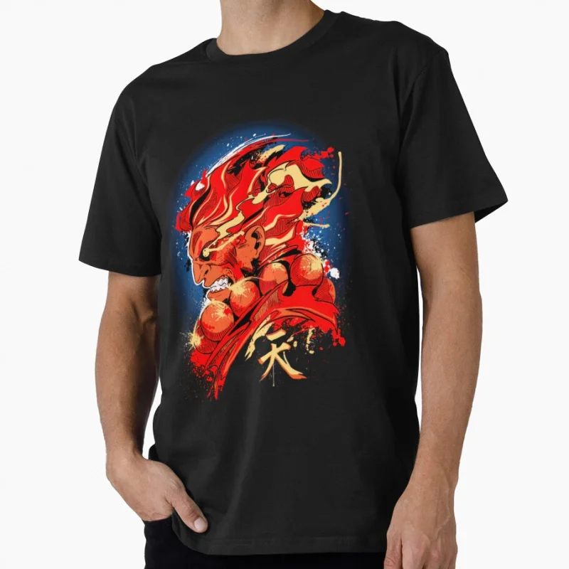 

The Boss Akuma Street Fighter 80s Cartoon Combat Videogame Gift t shirt Retro Arcade game Graphic Tee Y2K Clothes All size Tops