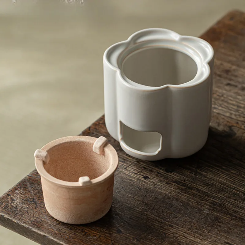 Soda Glazed Tea Warmer Holder Candle Heater Stove Kettle Stand Baked Milk Jar Carbon Furnace Teaset Accessories Ornaments Craft