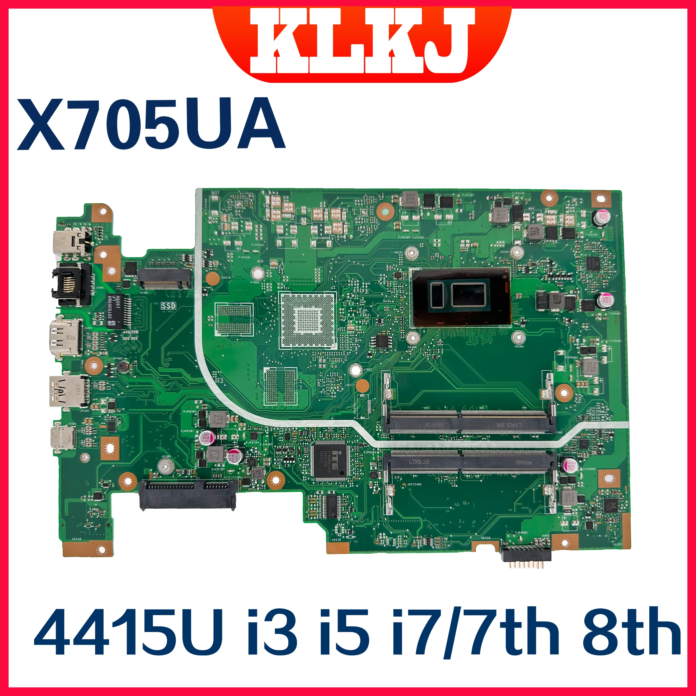 Dinzi X705UQ Mainboard For ASUS VivoBook X705UNR X705UA X705UQR X705UFR Laptop Motherboard I3-I5- I7-7th 8th  MX150/940MX/920MX