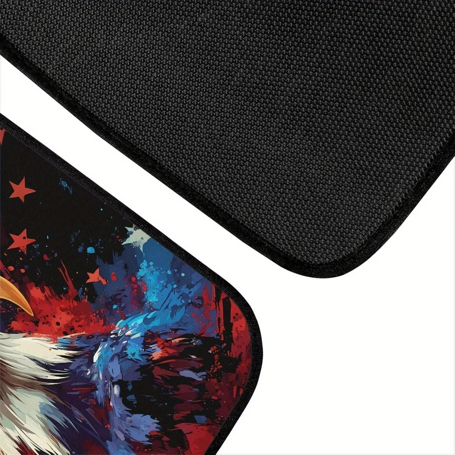Set Of 4 Car Mats Featuring The American Flag And Bald Eagle, Designed For Both Front And Rear Use, Compatible With Most Vehicle