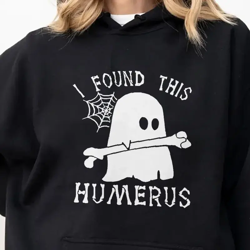 

Sweatshirt Long Sleeves Stylish Pullover Y2K Graphic Hoodies Crew Neck Unisex Casual Daily Wear Ghost I Found This Humerus