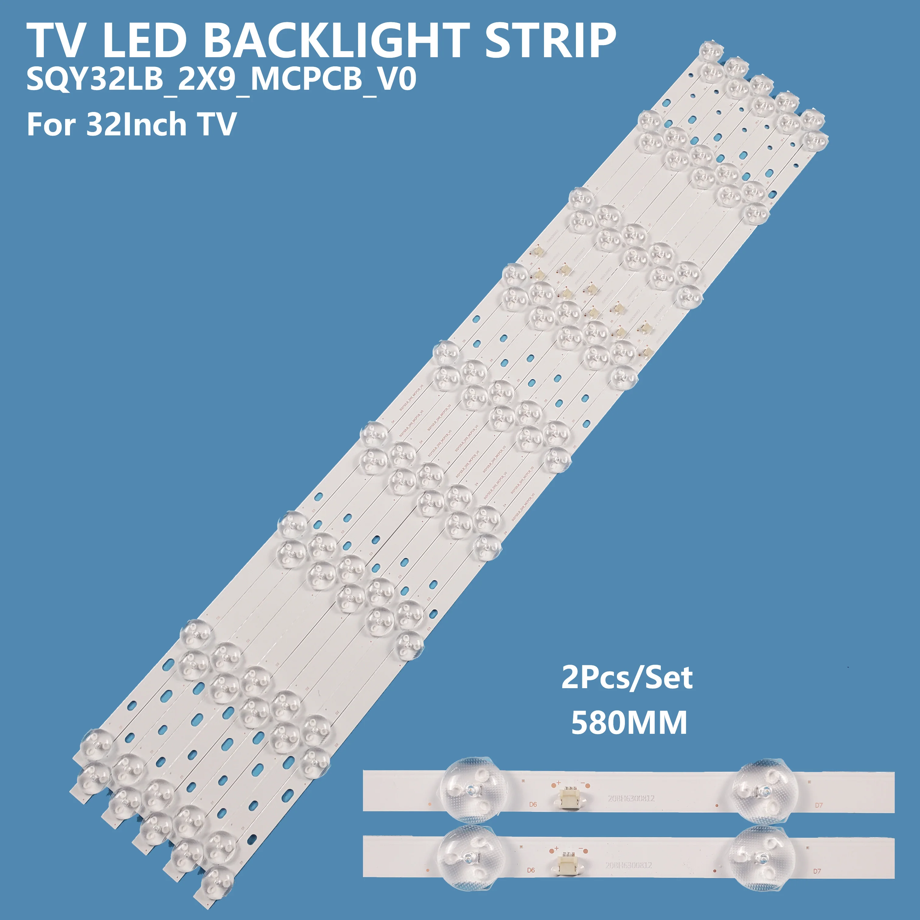 2PCS TV Backlight Led Strip SQY32LB_2X9_MCPCB_V0 For 32inch TV led tv Strip light Lcd Backlight to Repair