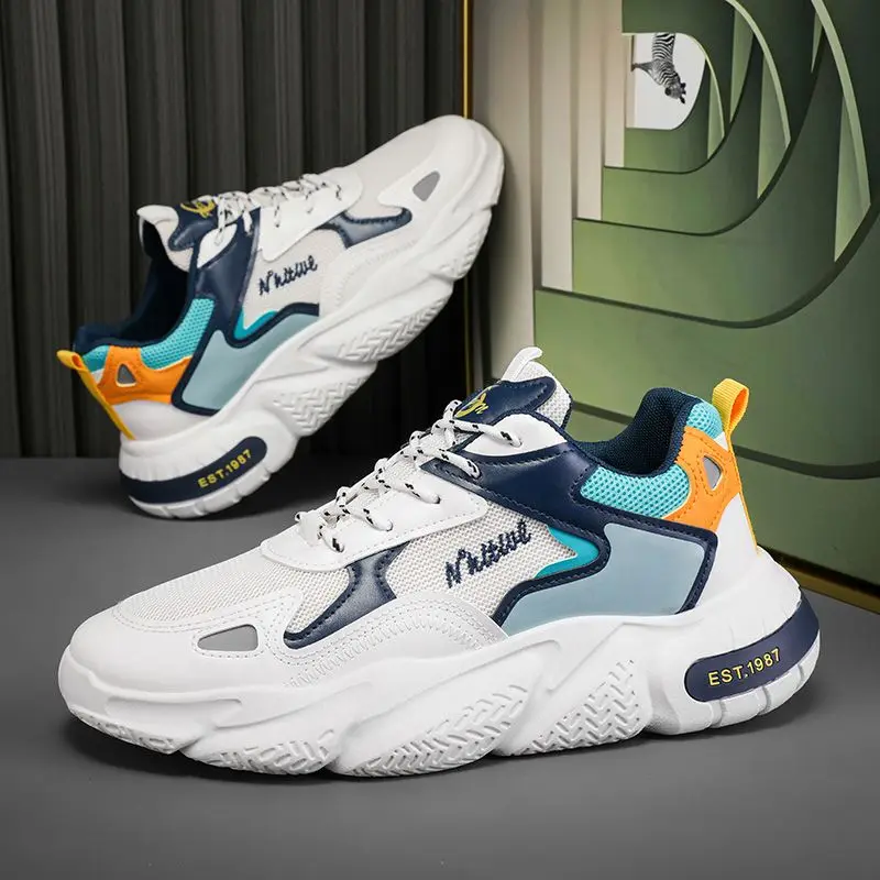 Men's Summer Chunky Sneakers 2026 Breathable Running Shoes Casual Dad Trainers Youth Sport Footwear