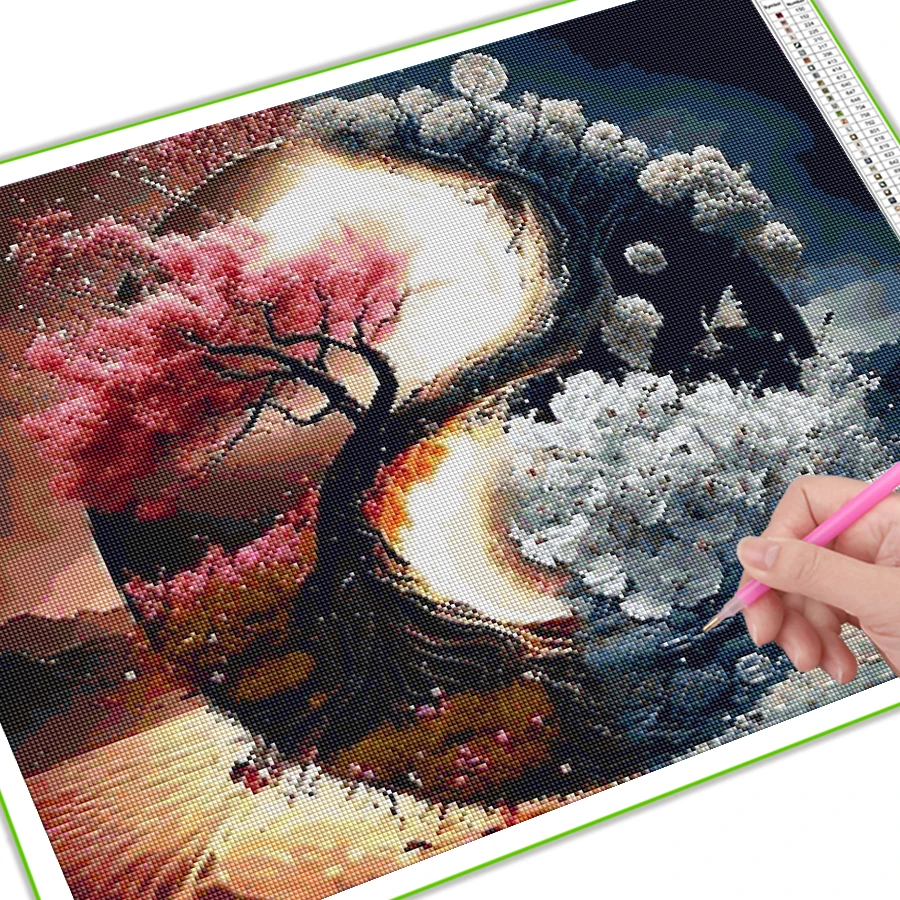 Diy Full Mosaic Art Tai Chi Diamond Painting New Collection 2024 Yin Yang Scenery Rhinestone Embroidery Picture Wall Decor